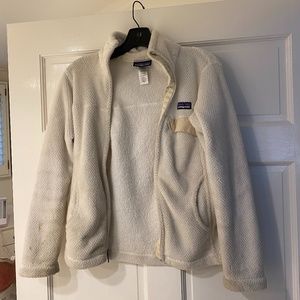 Women's Patagonia White Fleece Zip Up Jacket